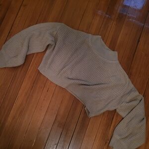 Cropped Chunky Knit Brown Sweater